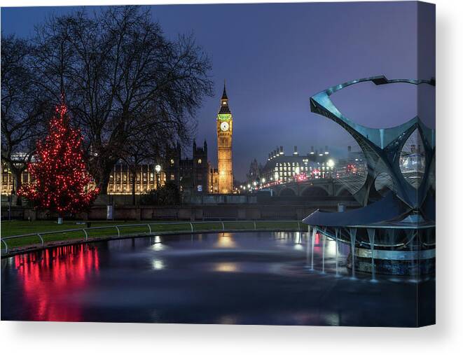 London Canvas Print featuring the photograph London at Christmas 2 by Matt Malloy
