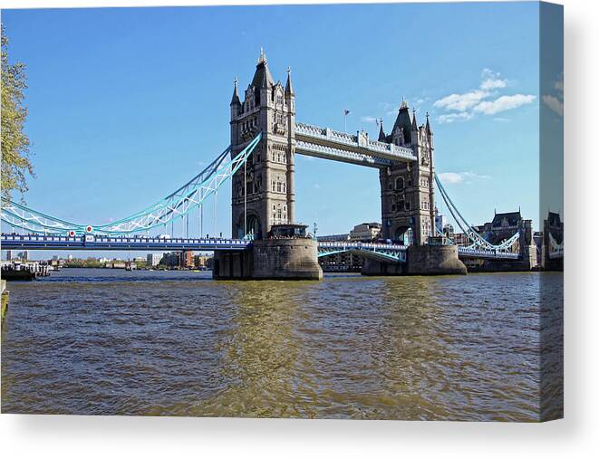 London Bridge Canvas Print featuring the photograph Tower of London Bridge by Doolittle Photography and Art