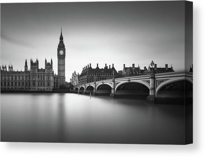 House Of Parliament Canvas Print featuring the photograph London, Westminster Bridge by Ivo Kerssemakers