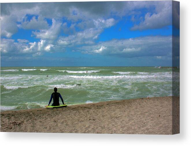 Photo For Sale Canvas Print featuring the photograph Lonely Surfer by Robert Wilder Jr