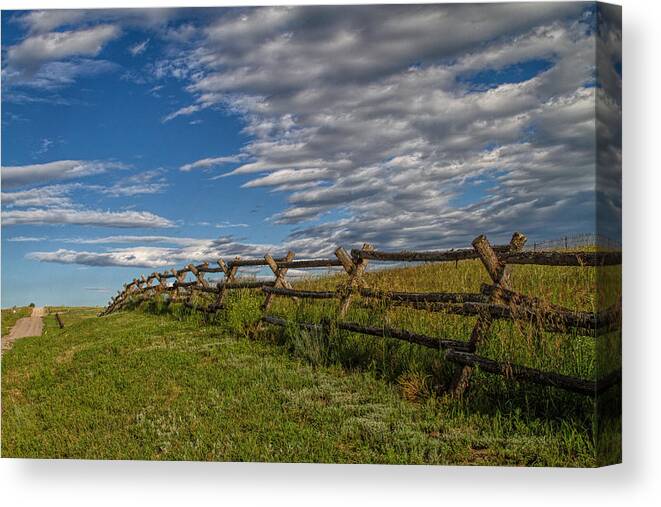 Wooden Fence Canvas Print featuring the photograph Lonesome Road by Alana Thrower