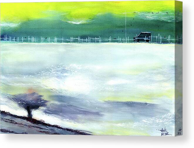 Nature Canvas Print featuring the painting Looking Beyond by Anil Nene