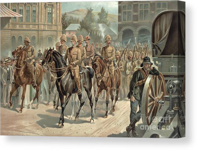 The Boer War Canvas Print featuring the painting Lord Roberts Entry into Pretoria by Richard Caton Woodville