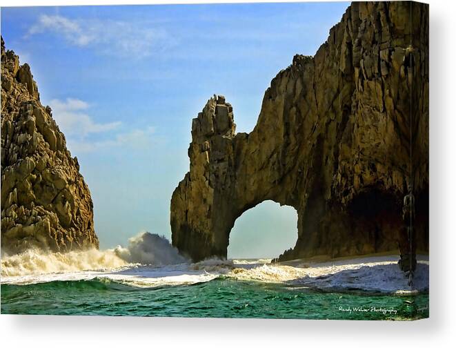 Los Canvas Print featuring the photograph Los Arcos Waves by Randy Wehner