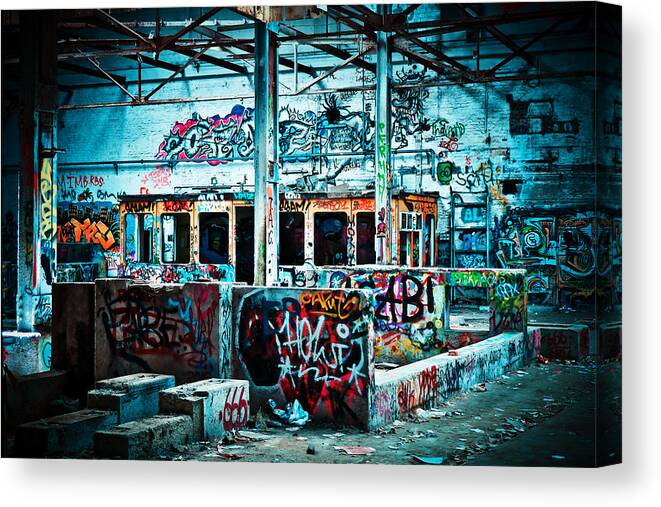 Lost Places Canvas Print featuring the photograph Lost Places Factory by Michael Gaida