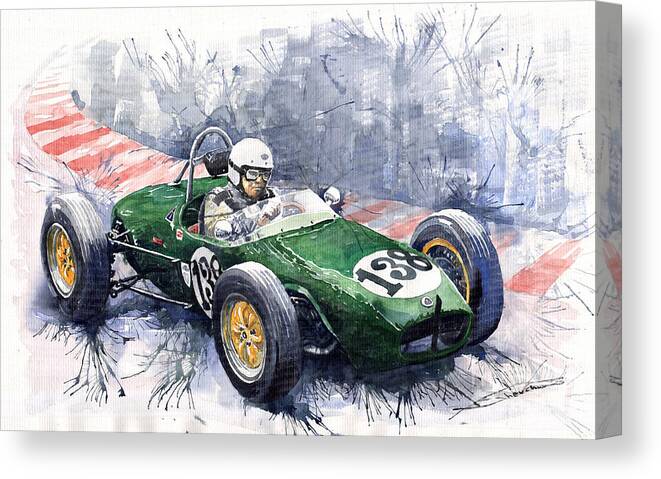 Watercolour Canvas Print featuring the painting Lotus 18 F2 by Yuriy Shevchuk