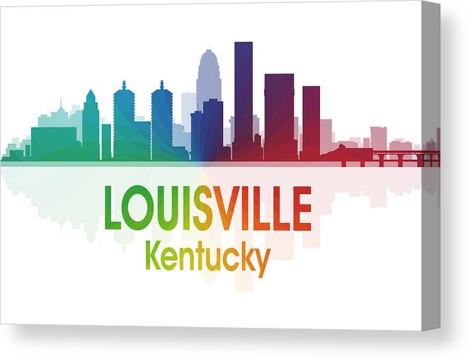 Louisville Canvas Print featuring the mixed media Louisville KY by Angelina Tamez