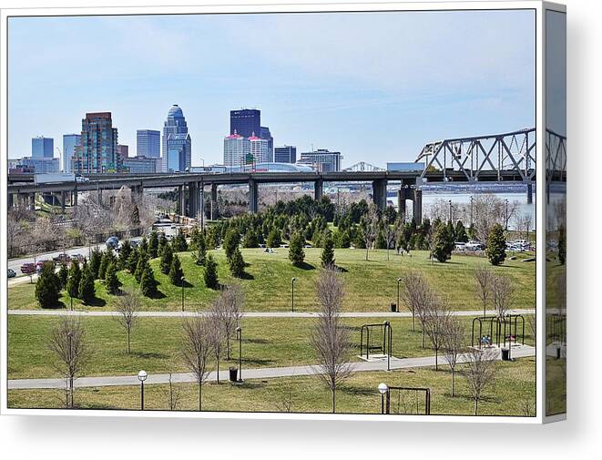 Louisville Canvas Print featuring the photograph Louisville KY and Waterfront Park by Stacie Siemsen