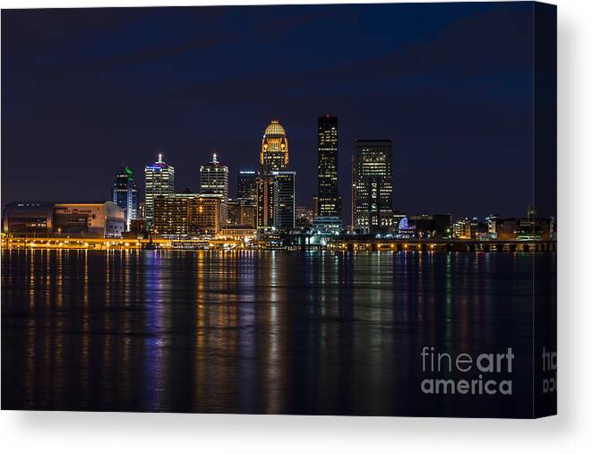 Louisville Canvas Print featuring the photograph Louisville Skyline by Andrea Silies