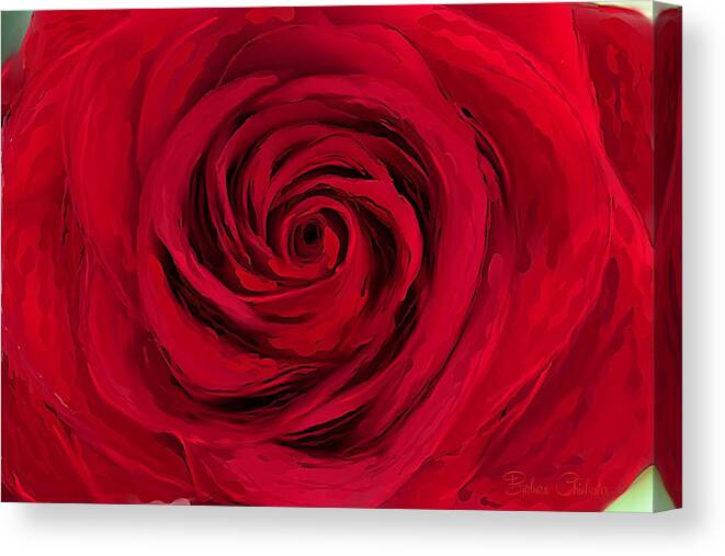 Love Canvas Print featuring the painting Love Is A Rose by Barbara Chichester