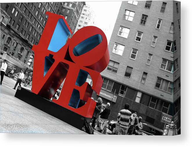 Love Canvas Print featuring the photograph Love, Nyc by Peter J DeJesus