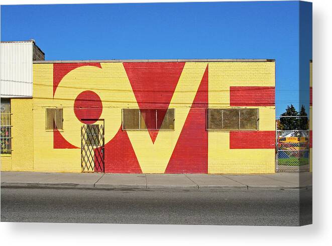Detroit Canvas Print featuring the photograph LOVE Store Front by David Kyte