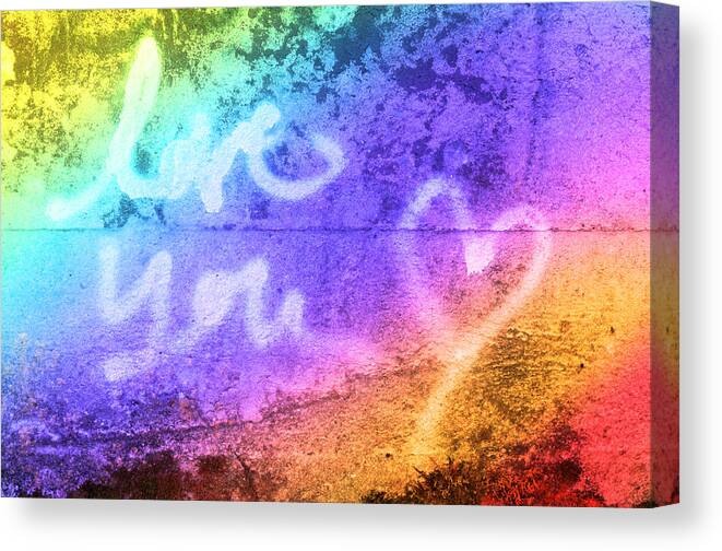 Rainbow Canvas Print featuring the photograph Love You Rainbow by Cathy Mahnke