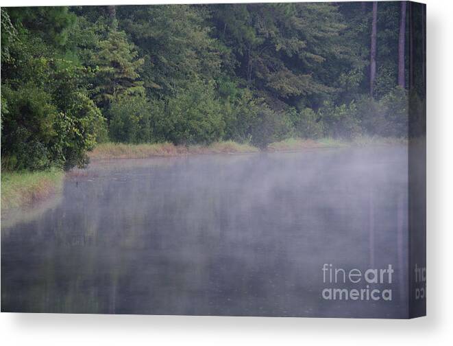 Fog Canvas Print featuring the photograph Lowcountry Morning Lake Fog by Dale Powell