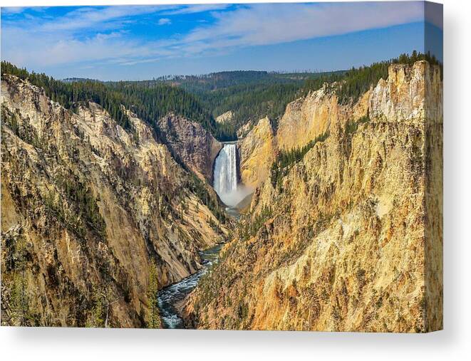 Waterfall Canvas Print featuring the photograph Lower Falls Grand Canyon of Yellowstone by Kevin Craft