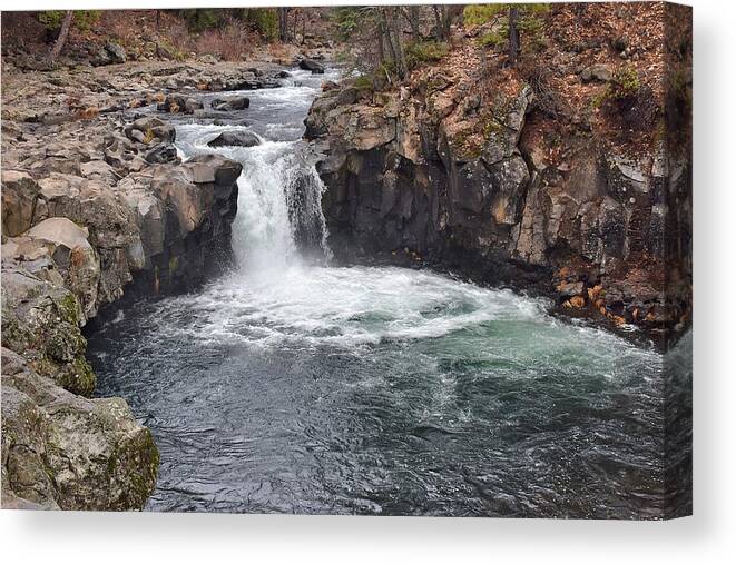 Lower Mccloud Falls Canvas Print featuring the photograph Lower McCloud Falls by Maria Jansson