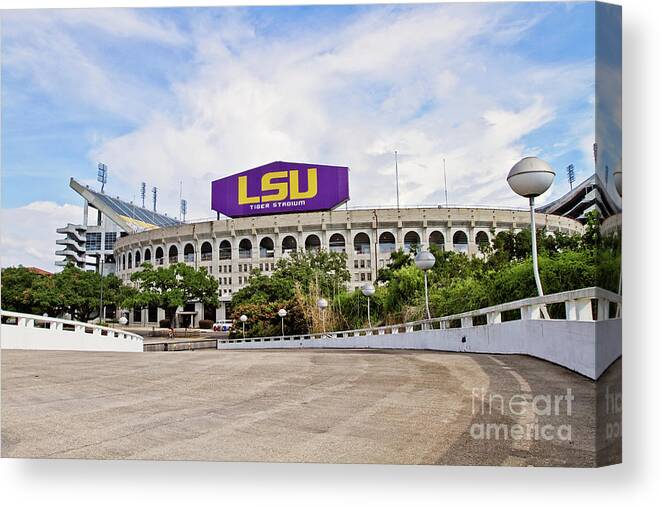 Lsu Canvas Print featuring the photograph LSU Tiger Stadium by Scott Pellegrin