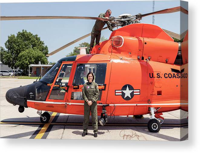 Us Coast Guard Air Station New Orleans All Hands Unit Photo Shoot Canvas Print featuring the photograph LT Mahoney 1 by Gregory Daley MPSA