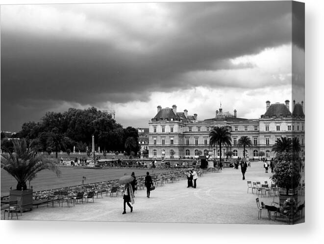 Paris Canvas Print featuring the photograph Luxembourg Gardens 2bw by Andrew Fare