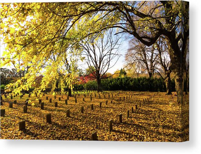 Lynchburg Canvas Print featuring the photograph Lynchburg Old City Cemetery in Autumn by Norma Brandsberg