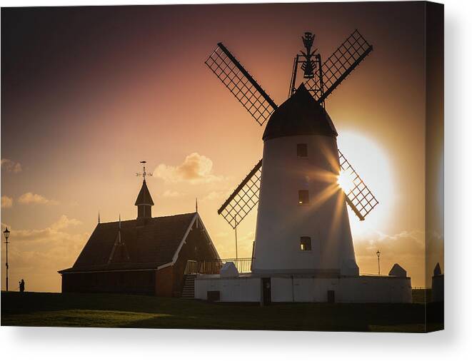 Lytham Canvas Print featuring the photograph Lytham Windmill by Philip Salisbury