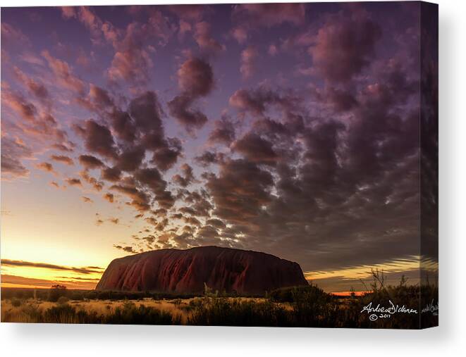 Uluru Canvas Print featuring the photograph M O R N I N G by Andrew Dickman