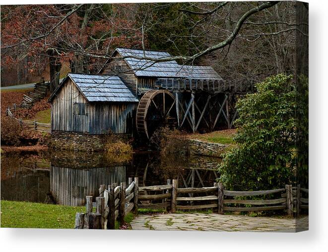 Landscape Canvas Print featuring the photograph Mabry Mill III by Mark Currier