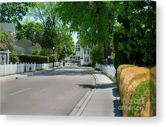 Michigan Canvas Print featuring the photograph Mackinac Island Street by Ed Taylor