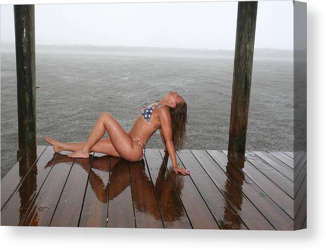Beach Girl By Lucky Cole Everglades Photography Canvas Print featuring the photograph Made In The USA by Lucky Cole