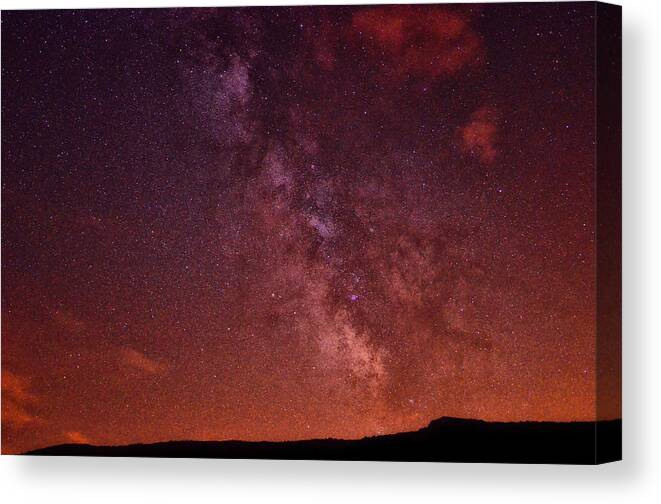 France Canvas Print featuring the photograph Magenta Milky Way France by Lawrence Knutsson