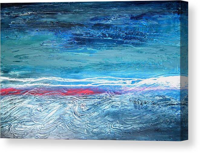 Art Canvas Print featuring the painting Magnificent Morning Abstract Seascape by Kristen Abrahamson