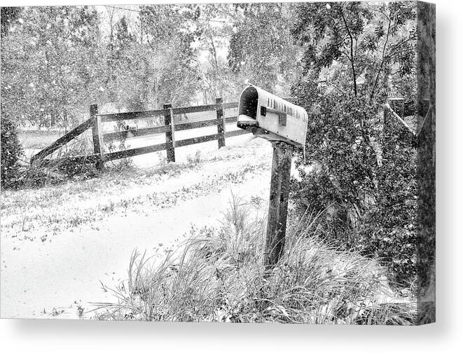 Chisolm Canvas Print featuring the photograph Mailbox Snow by Scott Hansen