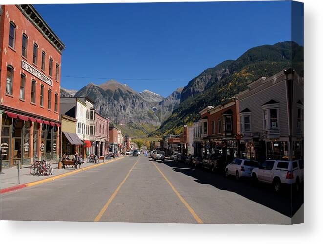 Fine Art Photography Canvas Print featuring the photograph Main Street Telluride by David Lee Thompson