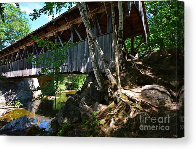 Maine Covered Bridge Canvas Print featuring the photograph Maine Covered Bridge by Steve Brown