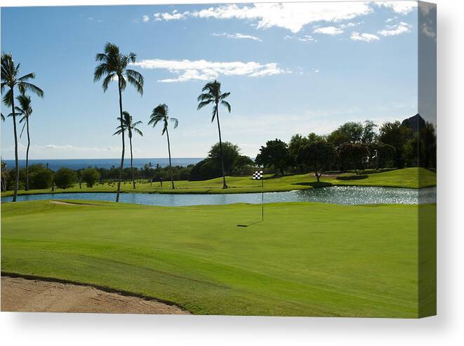 Activity Canvas Print featuring the photograph Makaha Golf Course by Bill Bachmann - Printscapes