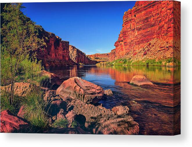 Cathedral Wash Trail Canvas Print featuring the photograph Marble Canyon by Peter Lakomy