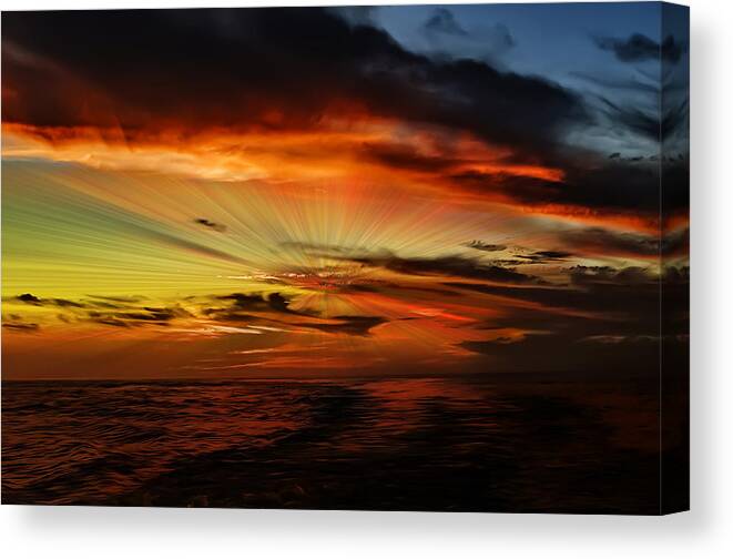 Coast Canvas Print featuring the photograph Marco Sunset Rays by Mark Myhaver