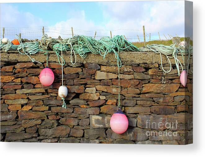Fishing Buoys Canvas Print featuring the photograph Marker Buoys Fintragh Donegal Ireland by Eddie Barron