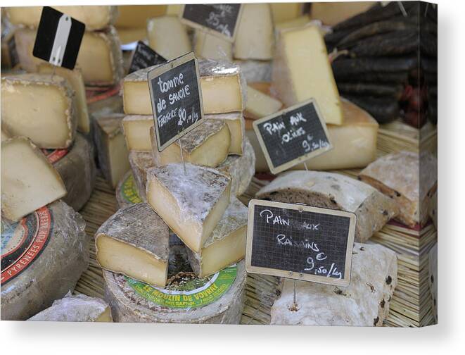 Aix-en-provence Canvas Print featuring the photograph Market Cheese by Kevin Oke