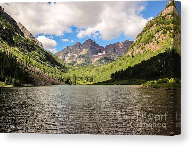 Maroon Bells Canvas Print featuring the photograph Maroon Bells Image Three by Veronica Batterson