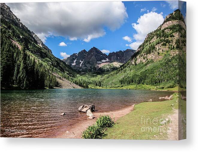 Maroon Bells Canvas Print featuring the photograph Maroon Bells Image Two by Veronica Batterson