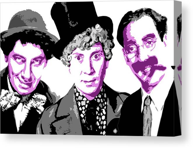 Marx Brothers Canvas Print featuring the digital art Marx Brothers by DB Artist