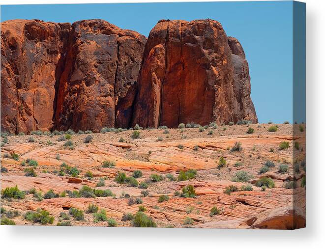 Landscape Canvas Print featuring the photograph Massive Sandstone Cliffs Valley Of Fire by Frank Wilson