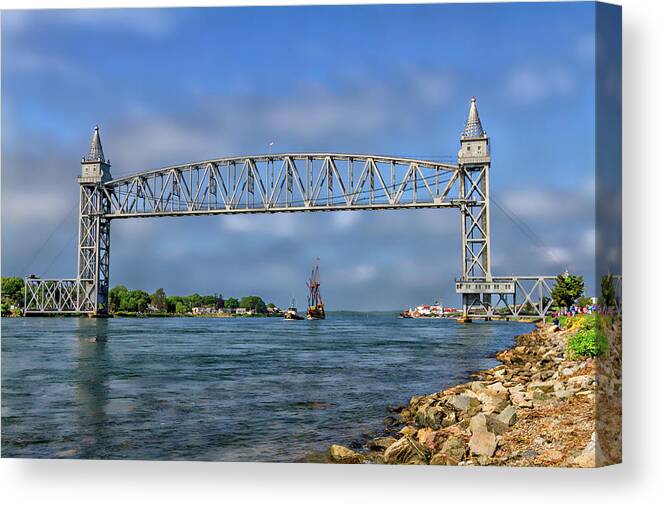 Buzzards Bay Ma Canvas Print featuring the photograph Mayflower ll Tugged by Larry Richardson