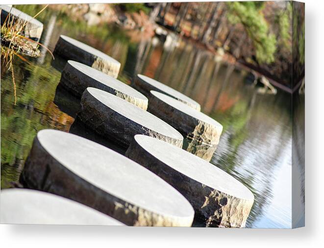 Maymont Canvas Print featuring the photograph Maymont Stepping Stones by Doug Ash