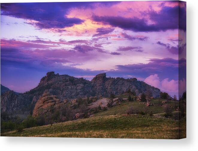 Wyoming Canvas Print featuring the photograph Medicine Bow Sunset by Darren White