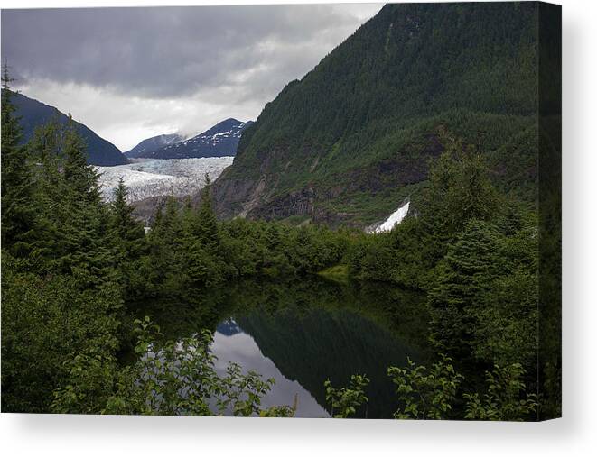 Mendenhall Lake Canvas Print featuring the photograph Mendenhall Lake by Anthony Jones