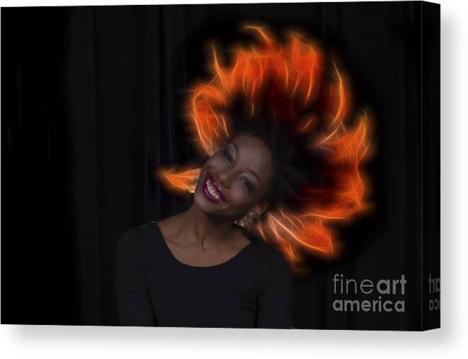 Mercedes Canvas Print featuring the photograph Mercedes dancer modeling in studio by Dan Friend