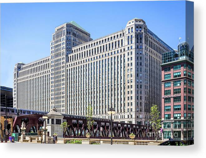 Art Canvas Print featuring the photograph Merchandise Mart Overlooking the L by David Levin