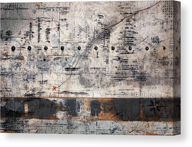 Treasure Map Canvas Print featuring the photograph Meridian Map by Carol Leigh